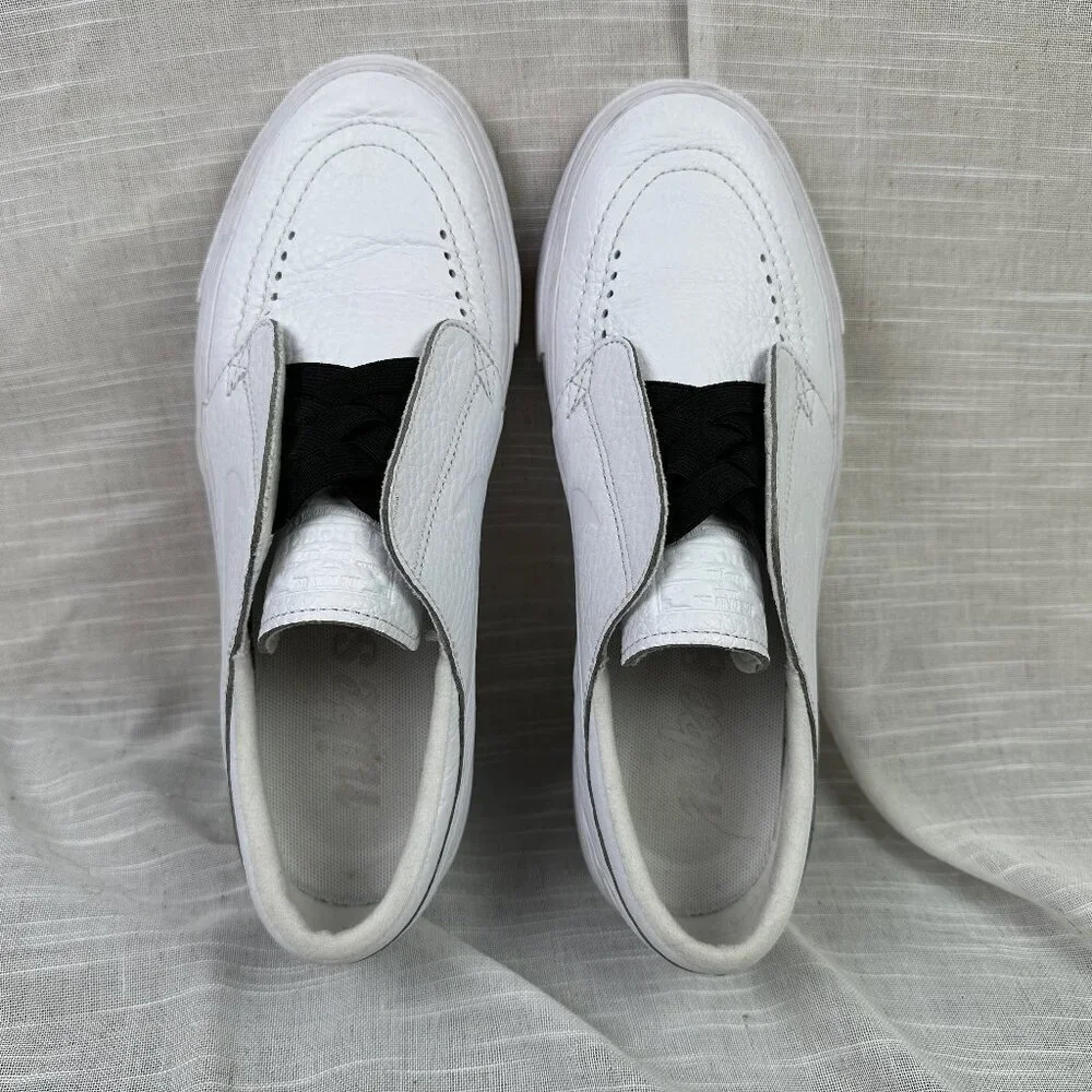 Nike SB Zoom Janoski HT Slip On White Leather Skate Shoes Men's 5.5 / Women's 7